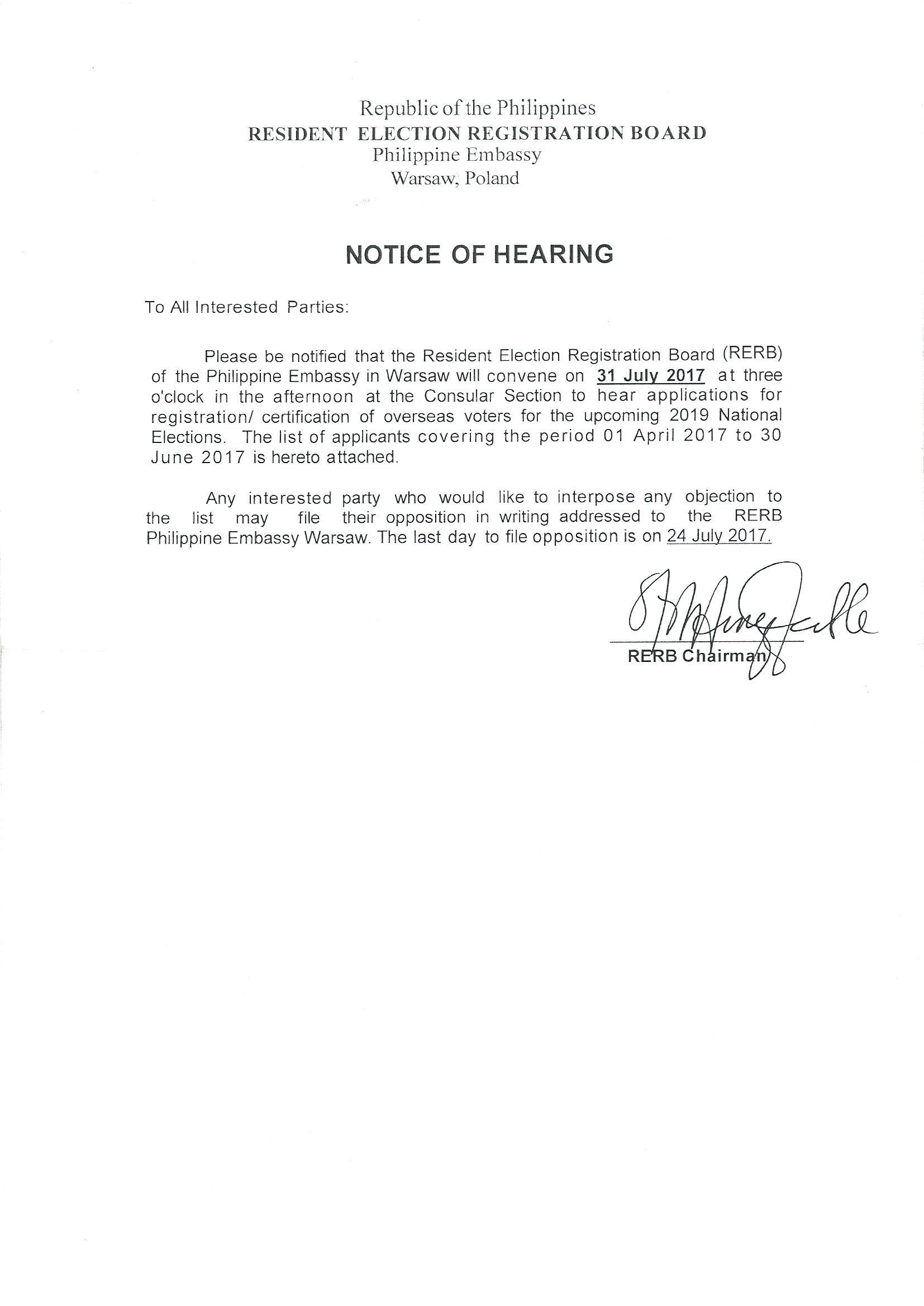 NOTICE OF HEARING JOEY MAGASO0001