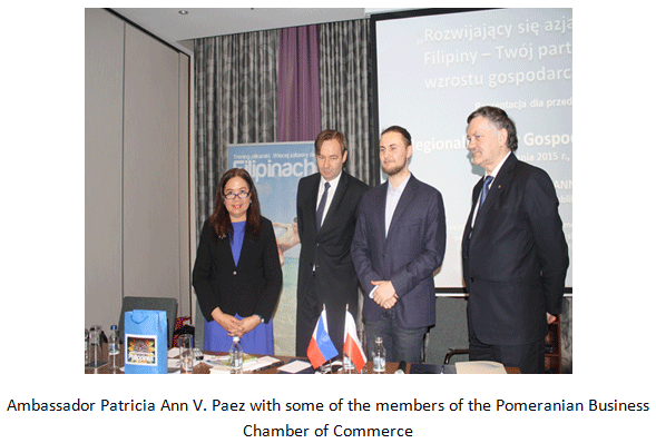 Ambassador Patricia Ann V. Paez with some of the members of the Pomeranian Business Chamber of Commerce